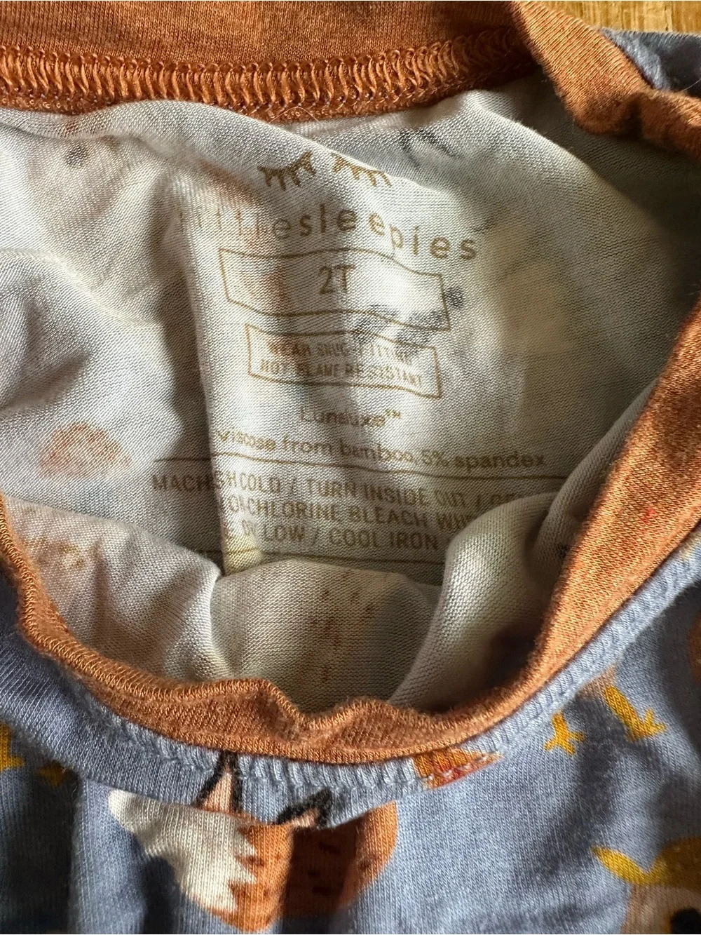 Little Sleepies Woodland Animal Friends Blue 2T Long Sleeve Pants Pajamas